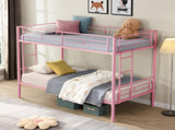 METAL BUNK BED PINK Twin Over Twin W311P201415