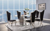 Black and Stainless Steel Side Chair with X-Shaped Back Leg B062P215490