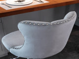 Swivel Velvet Barstools Adjusatble Seat Height from 25-33 Inch, Chrome base Bar Stools with Backs W1143P309419