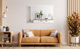 48"x32" Oversized Modern Rectangle Bathroom Mirror with White Frame Decorative Large Wall Mirrors W708P146111