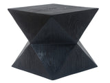 14.25" Black Symmetry Concrete Side Table with Smooth Wood Grain Texture and Modern N767P192080B