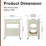 Eco-Friendly HDPE Baby Diaper Changing Table 33.86" x 24.02" x 41.34" Non-Toxic Plastic Nursery W509P300550