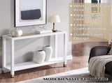 Glass Entryway Table, 2-Tier Entry Way Console Entrance Table, 41"L Narrow Sofa Table with 74350138