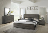 ZNTS Ioana Antique Grey Wood 5-piece King Size Bedroom Set, Dresser, Mirror, 2 Night Stands T2574P202525