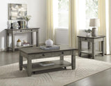 ZNTS Coffee and Antique Gray Finish 1pc Sofa Table with 2 Drawers Bottom Shelf Wooden Living Room B011P175712