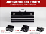 Heavy Duty Metal Tool Box, 21-inch, Portable Metal Tool Box with 4 Drawers, Small Tool Chest with W2660P310479