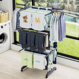 Clothes Drying Rack, Oversized 4-Tier Foldable Stainless Steel Drying Rack Clothing, 36130583