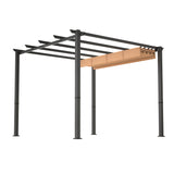 ZNTS 10' x 10' Aluminum Patio Pergola with Retractable Pergola Canopy, Backyard Shade Shelter for Porch, W2505P155204