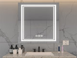 Bright LED Bathroom Mirror 32" x 24" Front Light, 5 Mins Defog, Full HD Reflected, 3 Colors T3177P296166