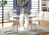 ZNTS Modern Elegance White Color Leatherette 2pcs Counter Height Dining Chairs Chrome Metal Legs Dining B011P178975