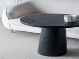22x22x25.5" Black Round Side Table with Pedestal Base W2078P203271