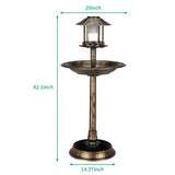 42"bird bath feeder with flowerpot base and Solar. Bronze 87996650