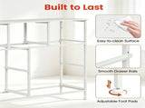 7-Drawer Fabric Dresser Storage Tower, Wide Chest Organizer with 2-Size Drawers, Sturdy Metal Frame 39785628