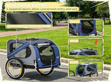 Blue/Gray Dog Bike Trailer 3 Access Doors, Large Off-Road Wheels & Ventilated Mesh Screen Pet 91165535