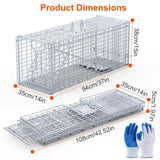 Heavy-Duty Live Animal Trap - 37x14x15 Inch Galvanized Mesh, Sensitive Pedal Trigger & Rear Release 83544288