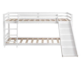 Elevated Cross Guard Rail with Slide Twin Pine Wooden Bed White 41427487