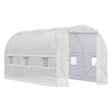 Outdoor Walk-In Tunnel Greenhouse Hot House with Roll-up Windows, Zippered Door, PE Cover 11.5' x 64512980