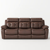 Genuine Leather Non-Power Reclining Sofa with Drop Down Table,Stainless Steel Cupholders and W1896115276