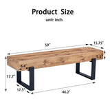 ZNTS 59" Dining Bench, Farmhouse Indoor Kitchen Table, Bed Bench, Industrial Shoe Bench, Entryway WF320038AAE