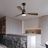 48 Inch Low Profile Ceiling Fan DC 3 Solid Wood Fan Blade Noiseless Reversible Motor Remote Control W934P147067