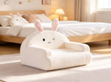Kids Armchair Toddler Reading Sofa, Full Compression, Teddy Velvet Cute White Rabbit Shape Kids Sofa 66631324
