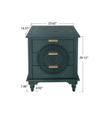 Hollow-Carved 3 Drawer Dresser Storage Chest with Metal Handles For Living Room Bedroom W688P145776