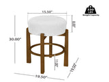 Vera Indoor Wooden Upholstered Barstool, Dark Walnut Finish and Ivory Upholstery, Set of 2 N775P333869D