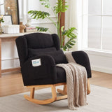 27.2"W Modern Accent High Backrest Living Room Lounge Arm Rocking Chair, Two Side Pocket W834P178246