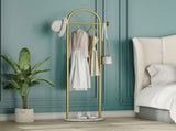 Clothing Rack, Golden Metal Freestanding Heavy Duty Clothes Rack with Marble Base, Multipurpose 06233615