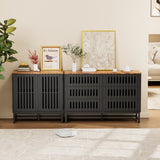 6 Drawer Double Dresser with Slatted Grille Striped Drawer, Modern Style Dresser, High-Quality MDF W578P193307