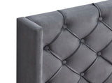 Velvet Button Tufted-Upholstered Bed with Wings Design - Strong Wood Slat Support - Easy Assembly W31128434