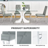 Modern simple light luxury dining chair Grey chair Home bedroom stool back PU electroplated chair W210122522