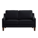Modern Loveseat sofa for Living Room, Upholstered Velvet Small Couch with Wooden Legs for Livingroom W2186P143469