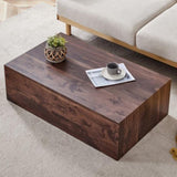 39.3*23.6*12 Inch Walnut Wood Grain MDF Coffee Table - Luxurious Design, Perfect Living Room W1151P231619