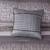 7 Piece Jacquard Comforter Set Grey/Taupe King B03596939