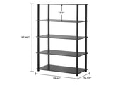 No Tools 5-Shelf Bookcase, True Black Oak 97870339