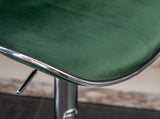 Masaccio Velvet Upholstered Adjustable Swivel Barstool, Set of 2, Green T2574P164845