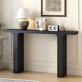 U_STYLE Elegant Acacia Veneer Entryway Table,Suitable For Entryway, Hallway, Living Room, Foyer, N711P207657B