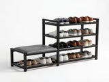 4-Tier Shoe Rack with Cushion,Heavy Duty Carbon Steel Frame, Anti-Slip Feet, 63502368