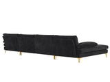 U-Shaped 4-Seat Indoor Modular Sofa Black--Same type97152732 36749210