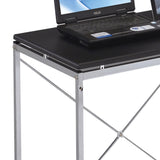 ZNTS Black and Chrome Writing Desk with Shelf B062P209207