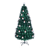 6 FT Pre-lit Fiber Optic Christmas Tree, Artificial Xmas Tree with Lighted Top Star and Snowflakes, 93101267