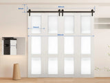 60" Bi-Folding Sliding Barn Door Hardware Kit for 4 Doors,Smoothly&Quietly,Black Track J Shape 44893812