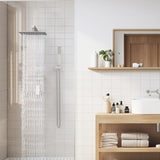 Rainfall Shower System With Storage Rack 10 inch Shower Faucet Set Brushed Nickel High Pressure T3177P269147