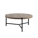 ZNTS Round Coffee Table Dark Taupe & Black B107131308