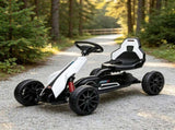 White Kids Pedal Go Kart Adjustable Seat, Full Swing Axle, All-Terrain Ride On Toy 30567870