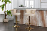 COOLMORE Swivel Bar Stools Set of 2 Adjustable Counter Height Chairs with Footrest for Kitchen, W1539103097