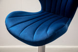 Ellston Upholstered Adjustable Swivel Barstools in Blue, Set of 2 T2574P164874