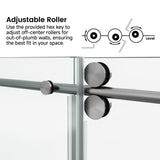 60*72"Fixed & Sliding Shower Door, Round Tube Hardware, Clear Glass Shower Door, 3/8 SGCC T3177P320600