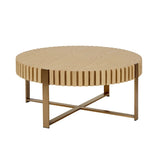 Modern Handcraft Drum Coffee Table 31.5 inch Round Coffee Table for Living Room,Small Coffee Table W2582P167668